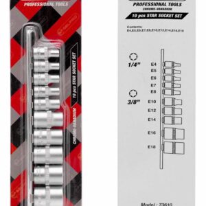 Selpro 10 Pcs Short E Star Socket Set 1/4" & 3/8"