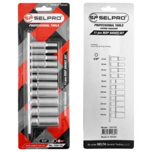 1/4" Dr. 11 Pcs Deep Socket Set.